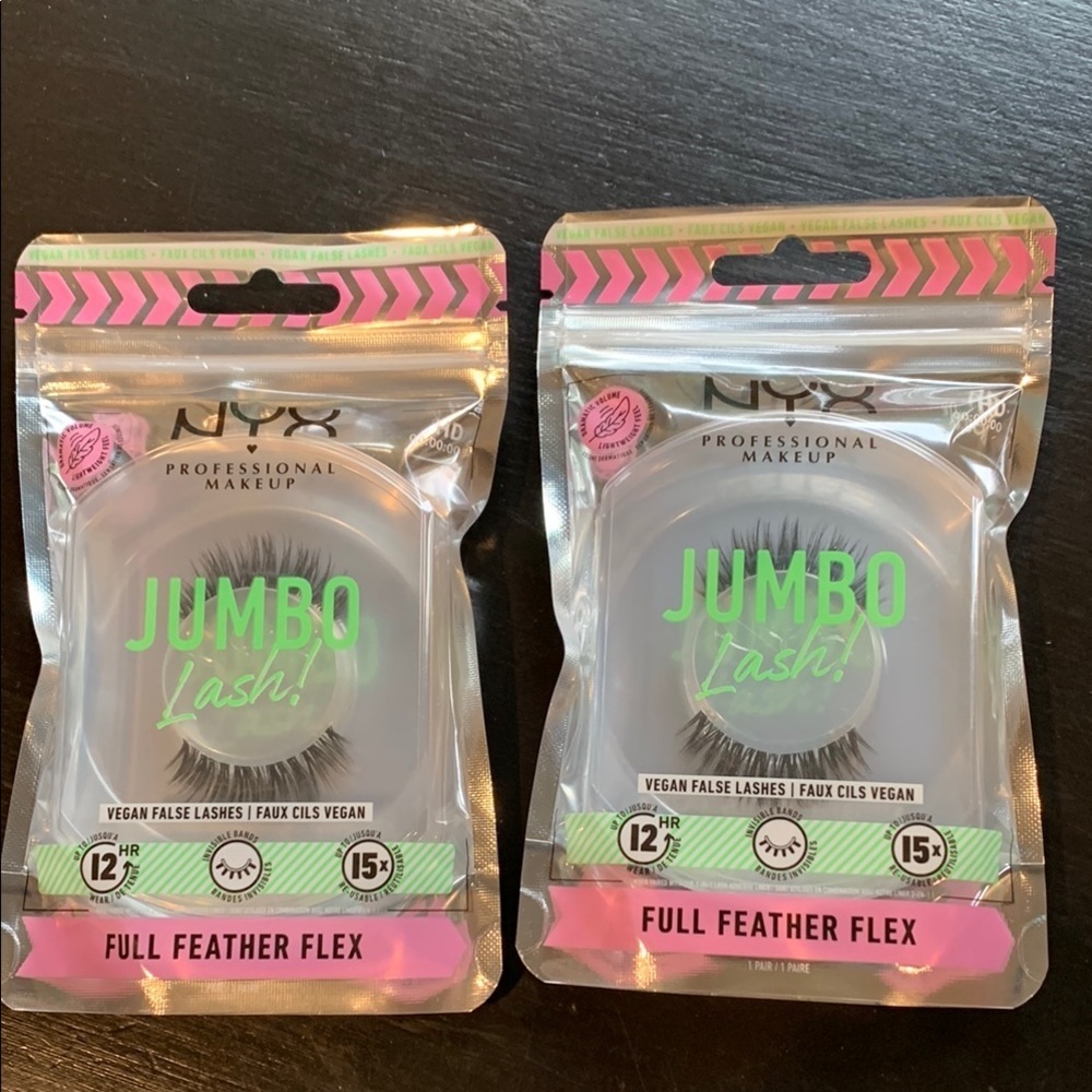 2 Pairs NYX Jumbo Lash Full Feather Flex B5